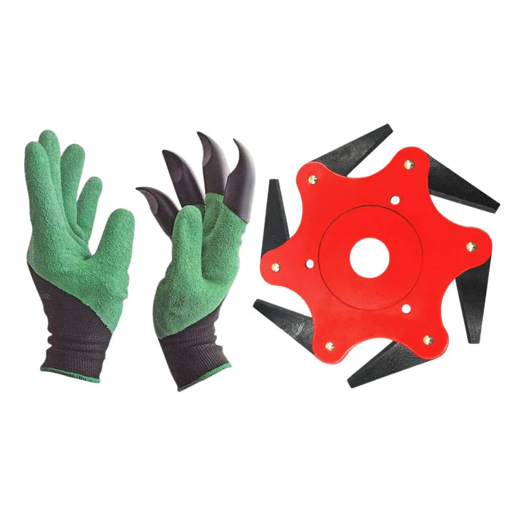 Baštovanski set: Rukavice za kopanje i glava za trimer
