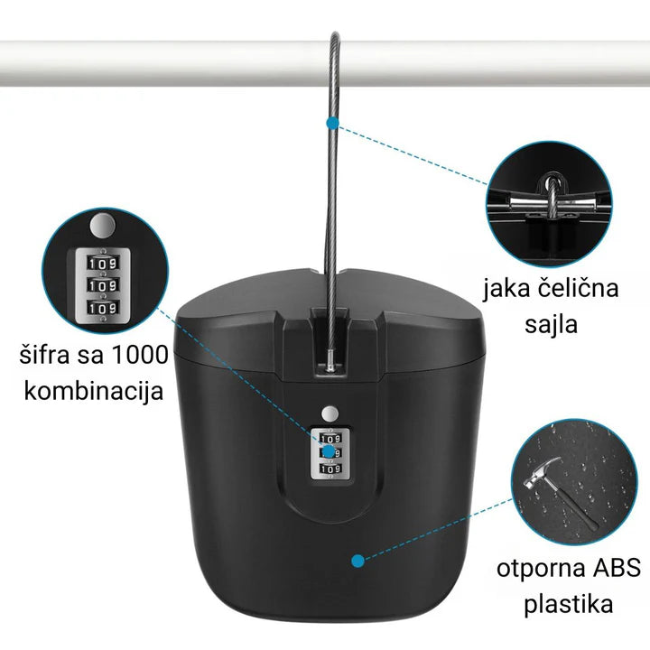 Prenosivi sef za plažu i putovanja